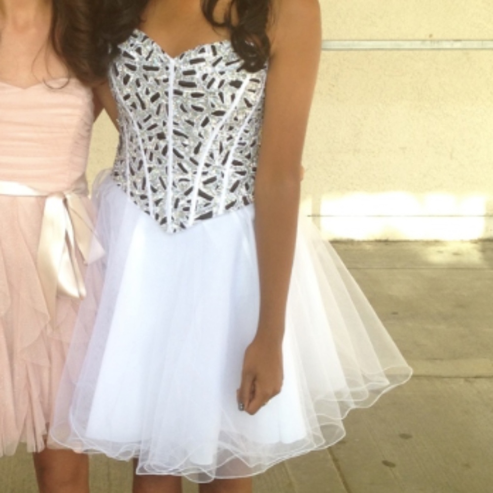 Prom Short Strapless Sweetheart Sequins Dress - Picture 7 of 8